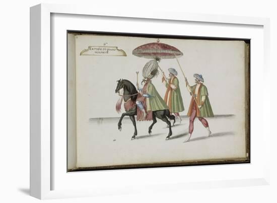 Album ; Ballet de la Douairière de Billebahaut ; "Entrée du Grand Seigneur"; deux figures debout-Daniel Rabel-Framed Giclee Print