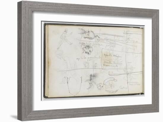 Album: Characters, Annotations and Caricatured Faces-Paul Cézanne-Framed Giclee Print