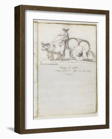 Album : Chariot napolitain ; note manuscrite-Pierre Henri de Valenciennes-Framed Giclee Print