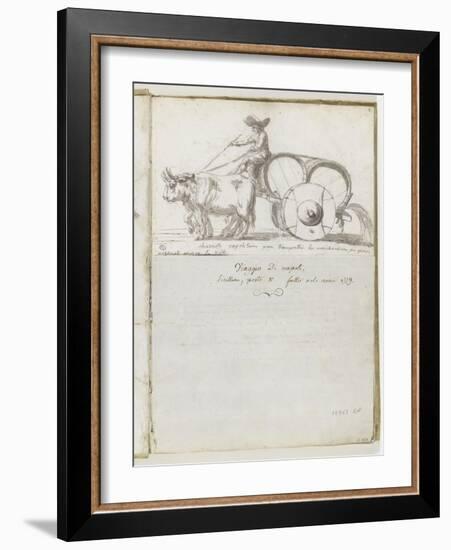 Album : Chariot napolitain ; note manuscrite-Pierre Henri de Valenciennes-Framed Giclee Print