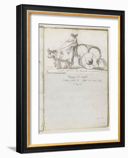 Album : Chariot napolitain ; note manuscrite-Pierre Henri de Valenciennes-Framed Giclee Print