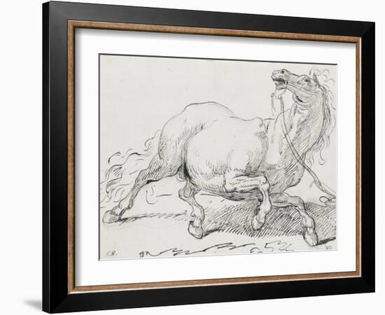 Album : cheval hennissant ; cheval cabré ; cheval allongé ; crâne de cheval-Jacques-Louis David-Framed Giclee Print