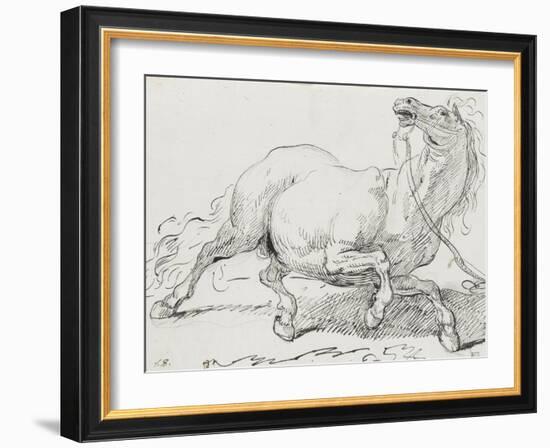 Album : cheval hennissant ; cheval cabré ; cheval allongé ; crâne de cheval-Jacques-Louis David-Framed Giclee Print