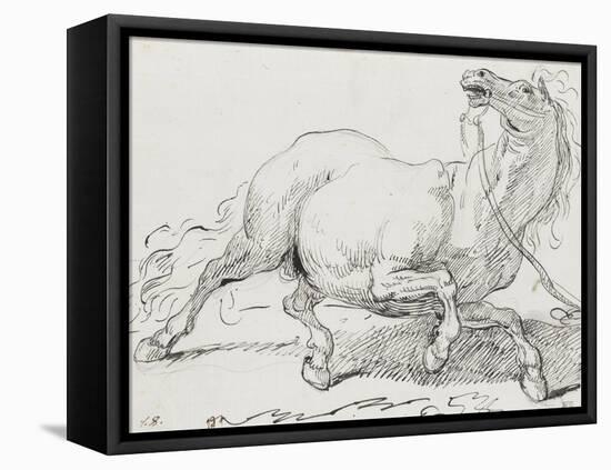 Album : cheval hennissant ; cheval cabré ; cheval allongé ; crâne de cheval-Jacques-Louis David-Framed Premier Image Canvas