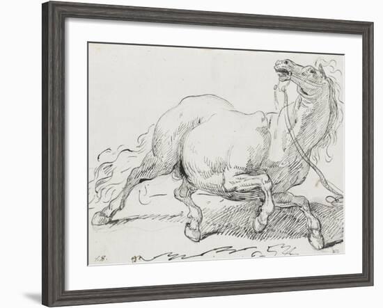 Album : cheval hennissant ; cheval cabré ; cheval allongé ; crâne de cheval-Jacques-Louis David-Framed Giclee Print