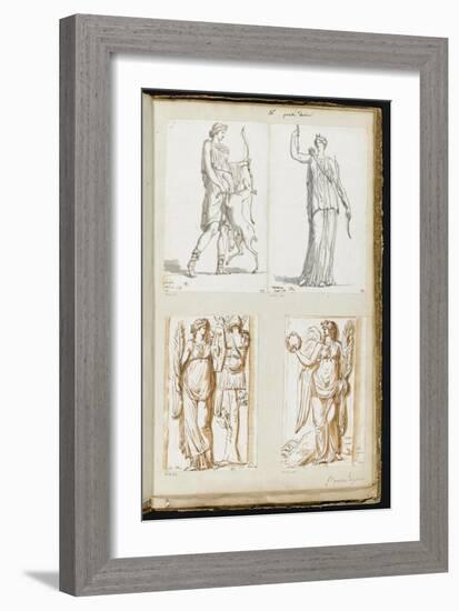 Album : Diane, vue de trois quarts et tournée vers la droite, tenant un arc de la main gauche-Jacques-Louis David-Framed Giclee Print