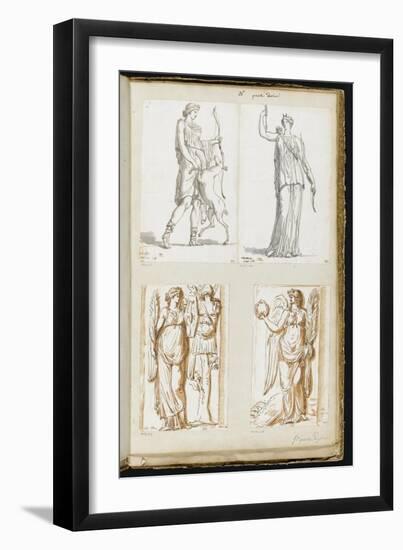 Album : Diane, vue de trois quarts et tournée vers la droite, tenant un arc de la main gauche-Jacques-Louis David-Framed Giclee Print