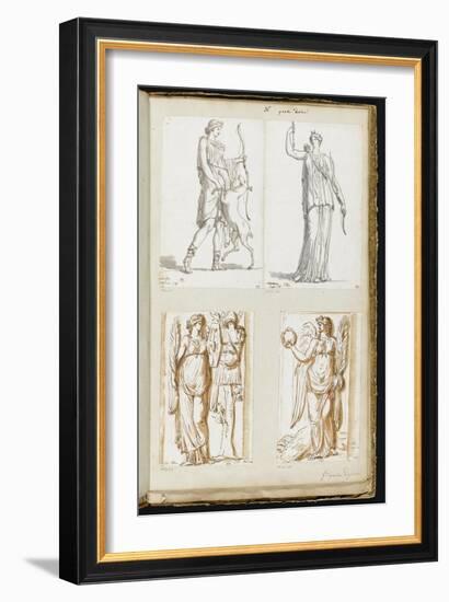 Album : Diane, vue de trois quarts et tournée vers la droite, tenant un arc de la main gauche-Jacques-Louis David-Framed Giclee Print