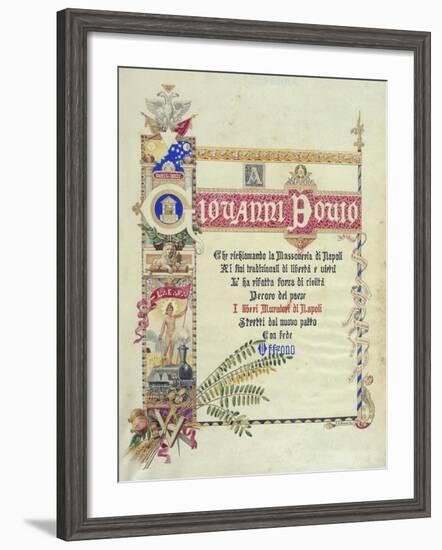 Album Donated by Neapolitan Masonic Lodges to Giovanni Bovio, Cover, Italy-null-Framed Giclee Print
