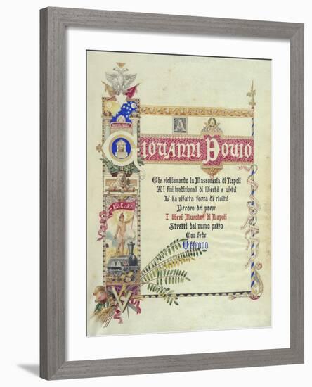 Album Donated by Neapolitan Masonic Lodges to Giovanni Bovio, Cover, Italy-null-Framed Giclee Print