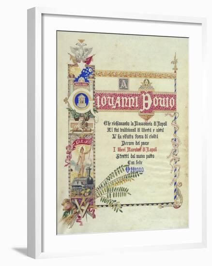 Album Donated by Neapolitan Masonic Lodges to Giovanni Bovio, Cover, Italy-null-Framed Giclee Print