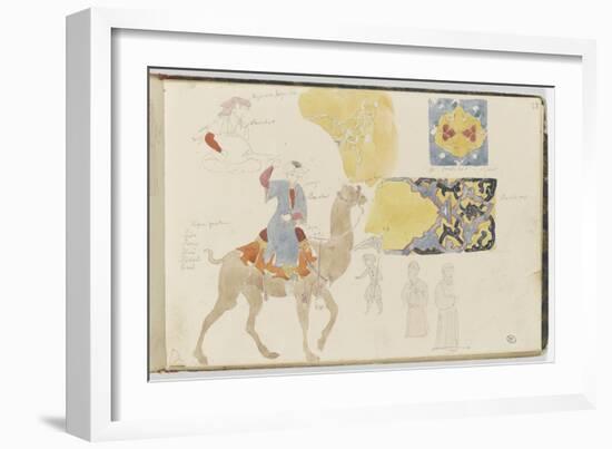 Album : Etudes d'après des figures orientales et des motifs décoratifs-Eugene Delacroix-Framed Giclee Print