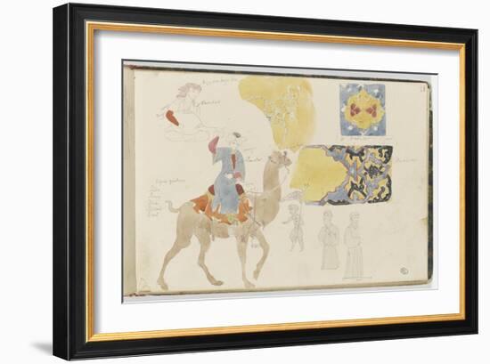 Album : Etudes d'après des figures orientales et des motifs décoratifs-Eugene Delacroix-Framed Giclee Print
