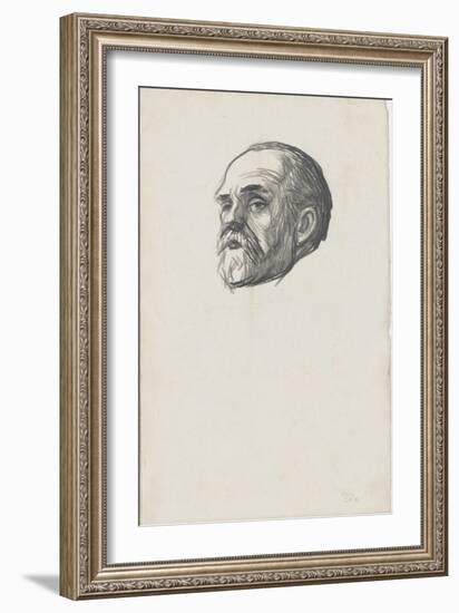 Album: Head of Emile Zola, Three Quarters to the Left-Théophile Alexandre Steinlen-Framed Giclee Print