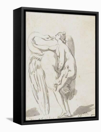 Album : Jupiter et Ganymède d'après Raphaël et son atelier ; Léda et le cyg-Jacques-Louis David-Framed Premier Image Canvas