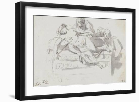 Album : Martyre d'un saint d'après Pier Francesco Mola ; Adam et Eve d'après Michel-Ange-Jacques-Louis David-Framed Giclee Print