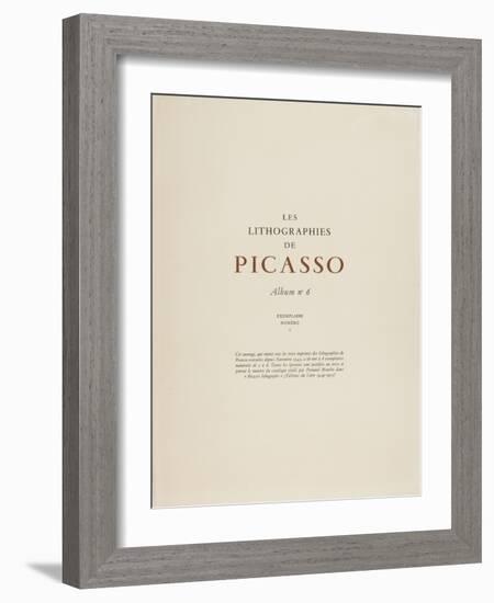 Album n°6, page de garde d'un ensemble d'états imprimés des lithographies de Picasso-null-Framed Giclee Print