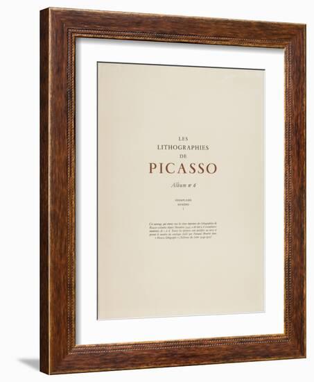 Album n°6, page de garde d'un ensemble d'états imprimés des lithographies de Picasso-null-Framed Giclee Print