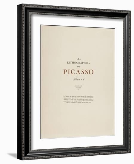 Album n°6, page de garde d'un ensemble d'états imprimés des lithographies de Picasso-null-Framed Giclee Print