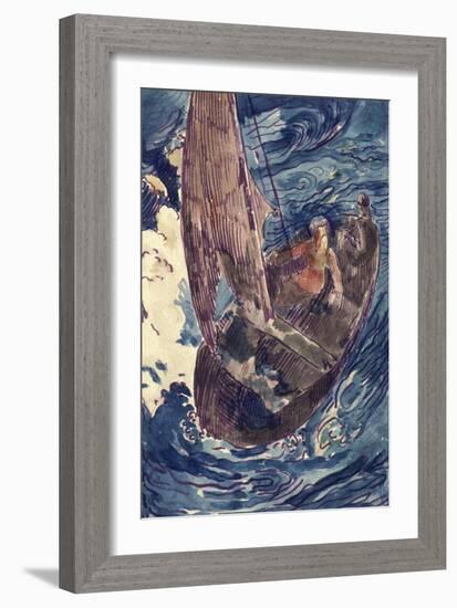 Album Noa-Noa : Homme dans une barque-Paul Gauguin-Framed Giclee Print