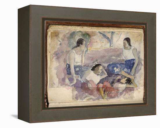 Album Noa Noa: Tahitian Women Seated in a Landscape-Paul Gauguin-Framed Premier Image Canvas