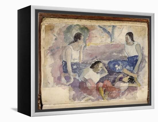 Album Noa Noa: Tahitian Women Seated in a Landscape-Paul Gauguin-Framed Premier Image Canvas