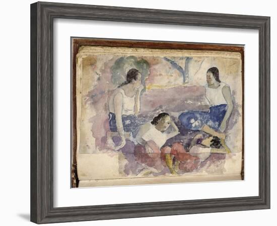 Album Noa Noa: Tahitian Women Seated in a Landscape-Paul Gauguin-Framed Giclee Print