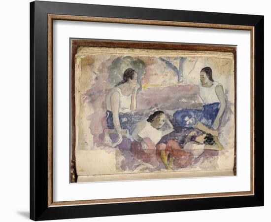 Album Noa Noa: Tahitian Women Seated in a Landscape-Paul Gauguin-Framed Giclee Print