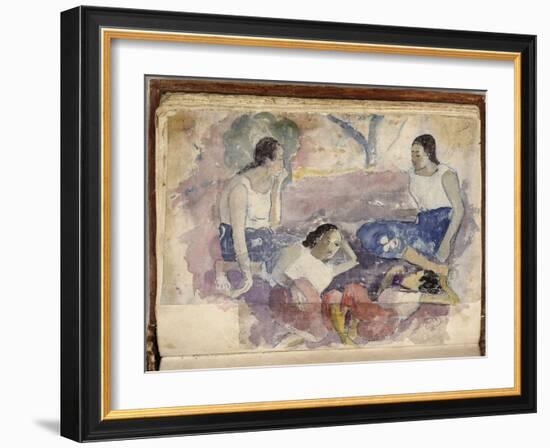 Album Noa Noa: Tahitian Women Seated in a Landscape-Paul Gauguin-Framed Giclee Print