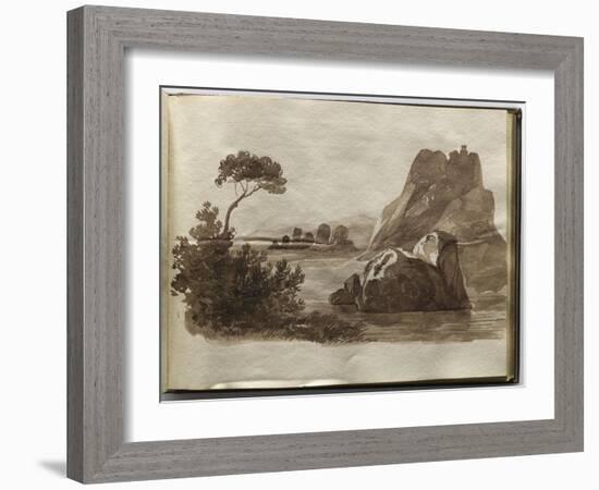 Album of Drawings Charlotte Napoleon Lake and Rocks-null-Framed Giclee Print