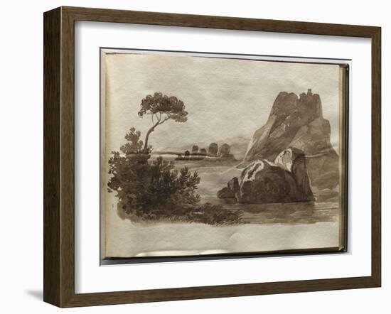 Album of Drawings Charlotte Napoleon Lake and Rocks-null-Framed Giclee Print