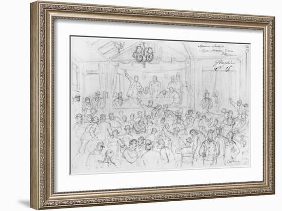 Album of the Siege of Paris, Election Meeting Rue Maison Dieu, Plaisance-Gustave Doré-Framed Giclee Print