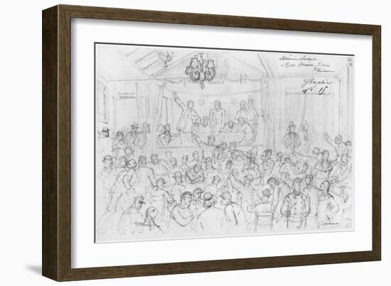 Album of the Siege of Paris, Election Meeting Rue Maison Dieu, Plaisance-Gustave Doré-Framed Giclee Print