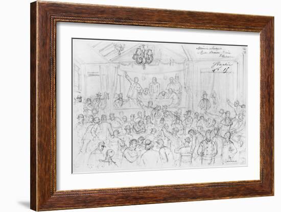 Album of the Siege of Paris, Election Meeting Rue Maison Dieu, Plaisance-Gustave Doré-Framed Giclee Print