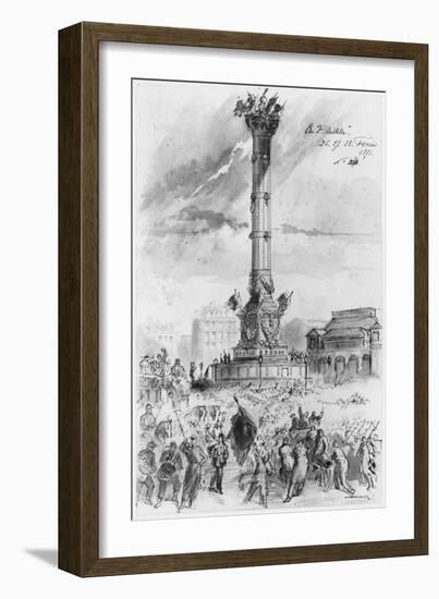 Album of the Siege of Paris, the Bastille, 26th, 27th, 28th February 1871-Gustave Doré-Framed Giclee Print