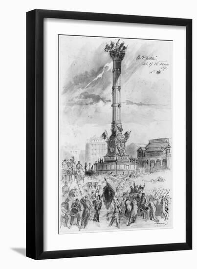 Album of the Siege of Paris, the Bastille, 26th, 27th, 28th February 1871-Gustave Doré-Framed Giclee Print