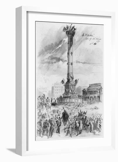 Album of the Siege of Paris, the Bastille, 26th, 27th, 28th February 1871-Gustave Doré-Framed Giclee Print