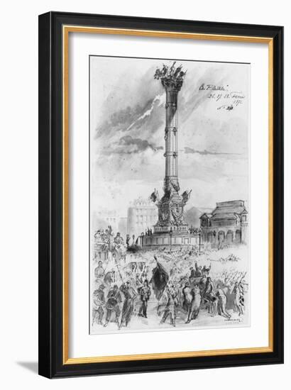 Album of the Siege of Paris, the Bastille, 26th, 27th, 28th February 1871-Gustave Doré-Framed Giclee Print