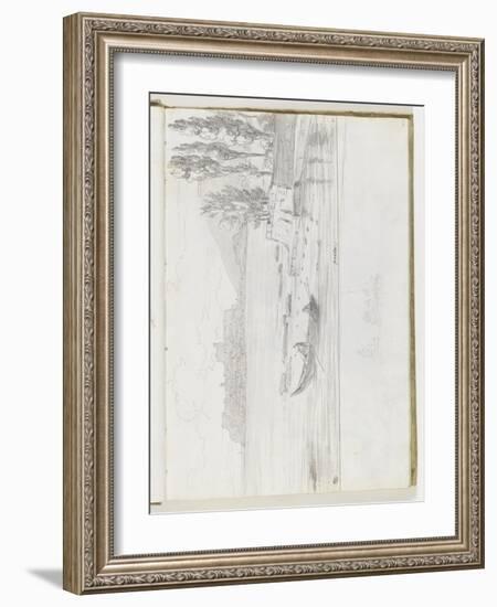 Album : Paysage à Gaète et croquis sommaire de figures-Pierre Henri de Valenciennes-Framed Giclee Print