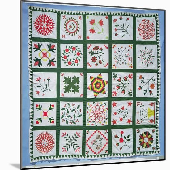 Album Quilt with Season Flowers, 1844-American School-Mounted Giclee Print