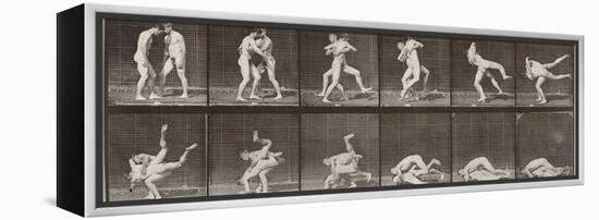 Album sur la décomposition du mouvement : "Animal locomotion", 1872/85. Lutte de deux hommes nus-Eadweard Muybridge-Framed Premier Image Canvas