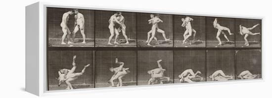 Album sur la décomposition du mouvement : "Animal locomotion", 1872/85. Lutte de deux hommes nus-Eadweard Muybridge-Framed Premier Image Canvas