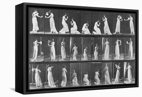 Album sur la décomposition du mouvement:Animal Locomotion: femme versant de l'eau-Eadweard Muybridge-Framed Premier Image Canvas