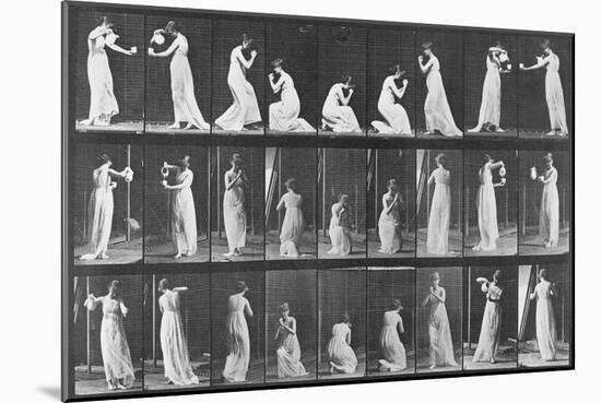 Album sur la décomposition du mouvement:Animal Locomotion: femme versant de l'eau-Eadweard Muybridge-Mounted Giclee Print