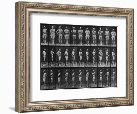 Album sur la décomposition du mouvement : Animal Locomotion : homme au fusil-Eadweard Muybridge-Framed Giclee Print