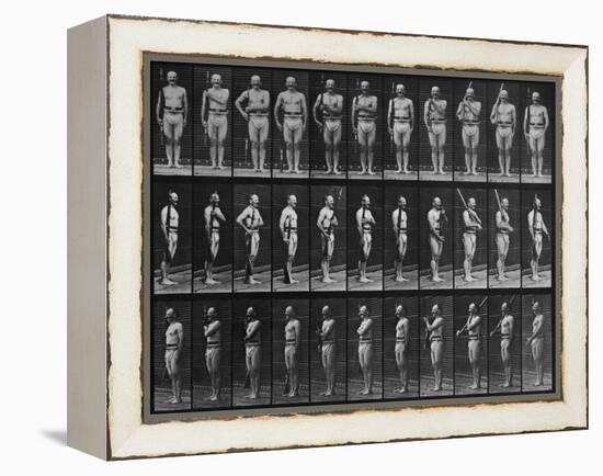 Album sur la décomposition du mouvement : Animal Locomotion : homme au fusil-Eadweard Muybridge-Framed Premier Image Canvas