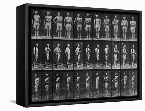 Album sur la décomposition du mouvement : Animal Locomotion : homme au fusil-Eadweard Muybridge-Framed Premier Image Canvas