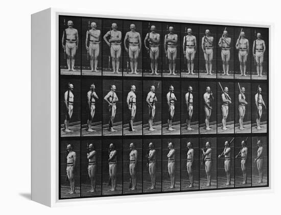 Album sur la décomposition du mouvement : Animal Locomotion : homme au fusil-Eadweard Muybridge-Framed Premier Image Canvas