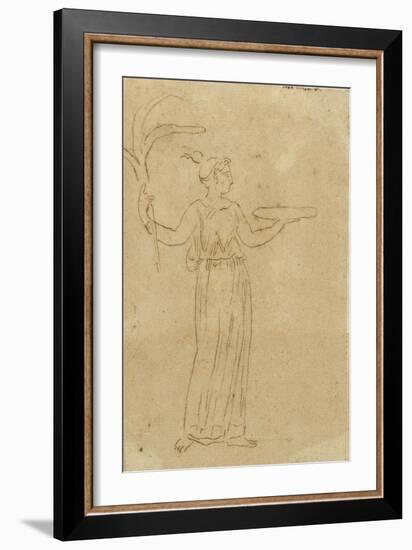 Album : Trois personnages dont un assis ; femme ; Demeter dans la maison de Kelos (?)-Jacques-Louis David-Framed Giclee Print