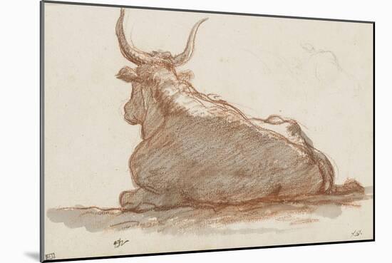 Album : un boeuf (?) couché et esquisse d'une tête de cheval-Jacques-Louis David-Mounted Giclee Print